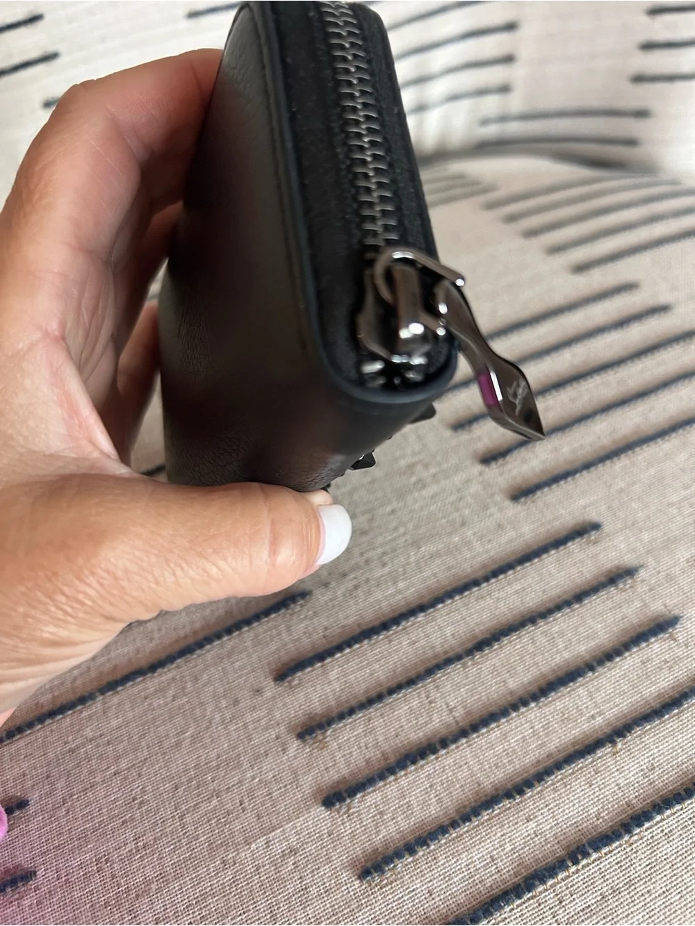 Christian Louboutin Black Pannettone Zip Card Holder